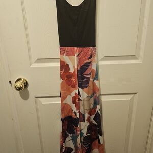 Floral Colorblock Maxi Dress